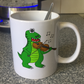 T-Rex Dinosaur Playing Violin Mug - Funny Violinist Mug - Music Teacher Gift