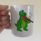 T-Rex Dinosaur Playing Violin Mug - Funny Violinist Mug - Music Teacher Gift