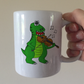 T-Rex Dinosaur Playing Violin Mug - Funny Violinist Mug - Music Teacher Gift