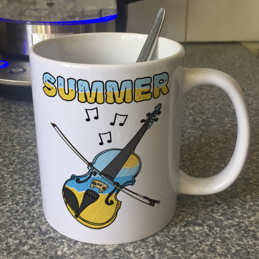 Violin Summer Mug - Violinist Mug - String Teacher Gift - Summer Musician Mug