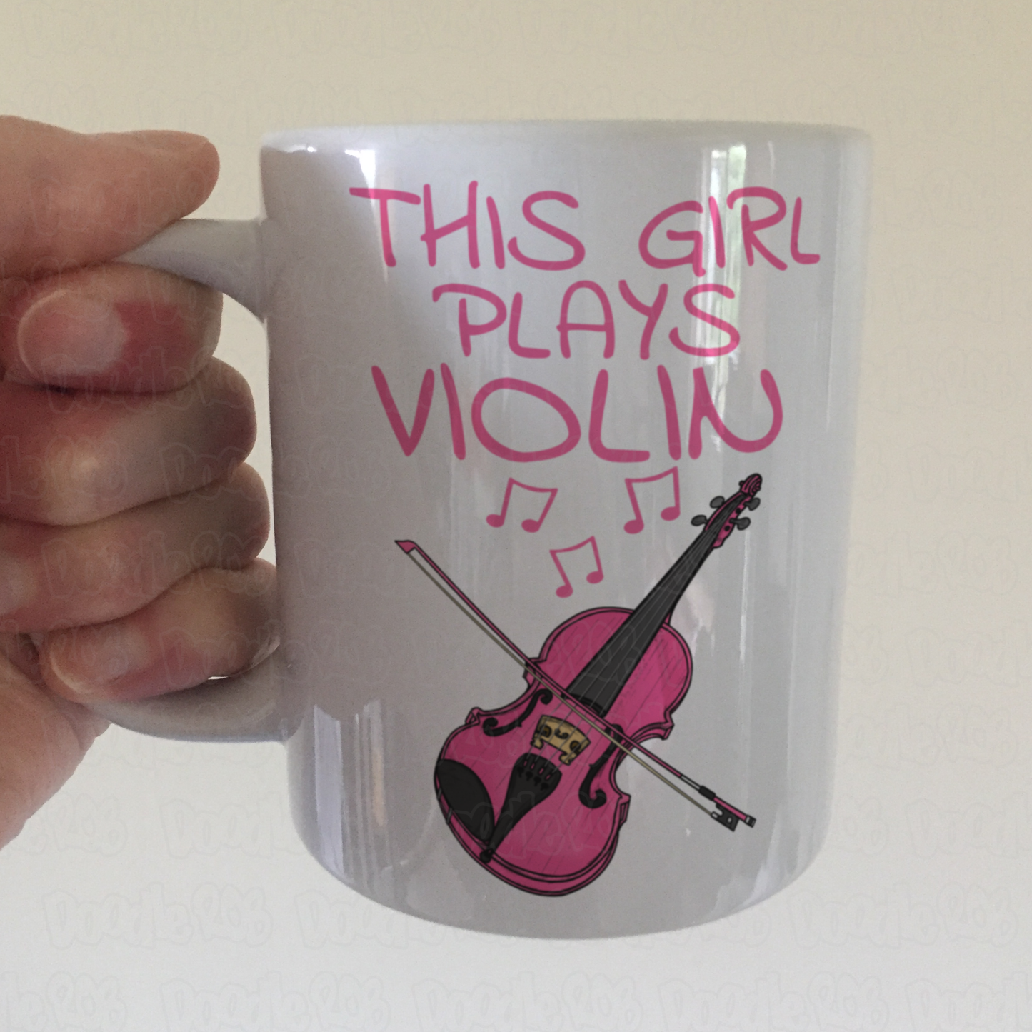 Pink Violin Mug - This Girl Plays Violin - Female Violinist - String Musician Gift For Her