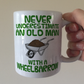 Funny Gardener Mug - Never Underestimate An Old Man With A Wheelbarrow - Gardening Gift For Him