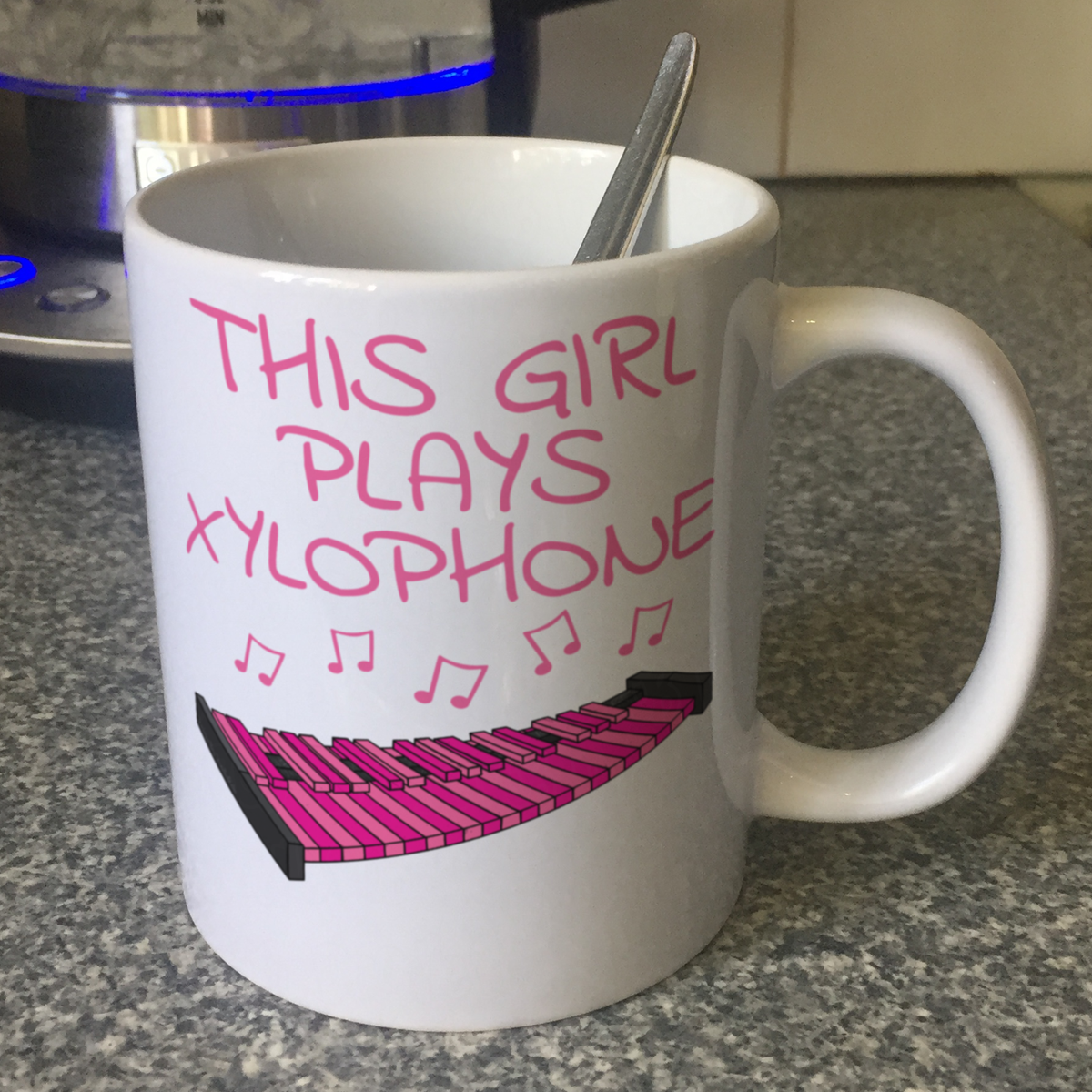 Girl's Xylophone Mug - This Girl Plays Xylophone - Female Xylophonist Gift - Percussionist Gift For Her