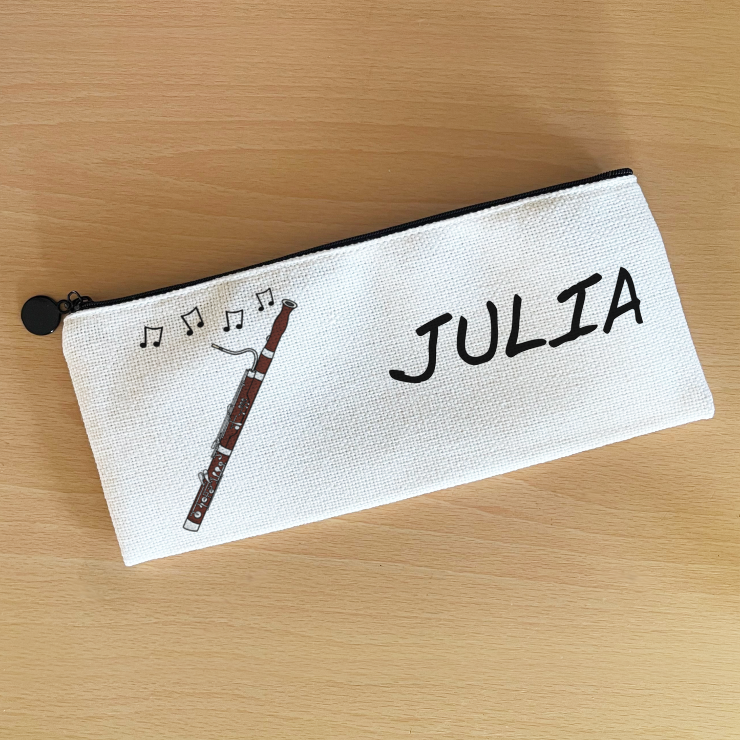 Bassoon Personalised Pencil Case - Custom Gift For Bassoonist - Back To School Gift For Musician