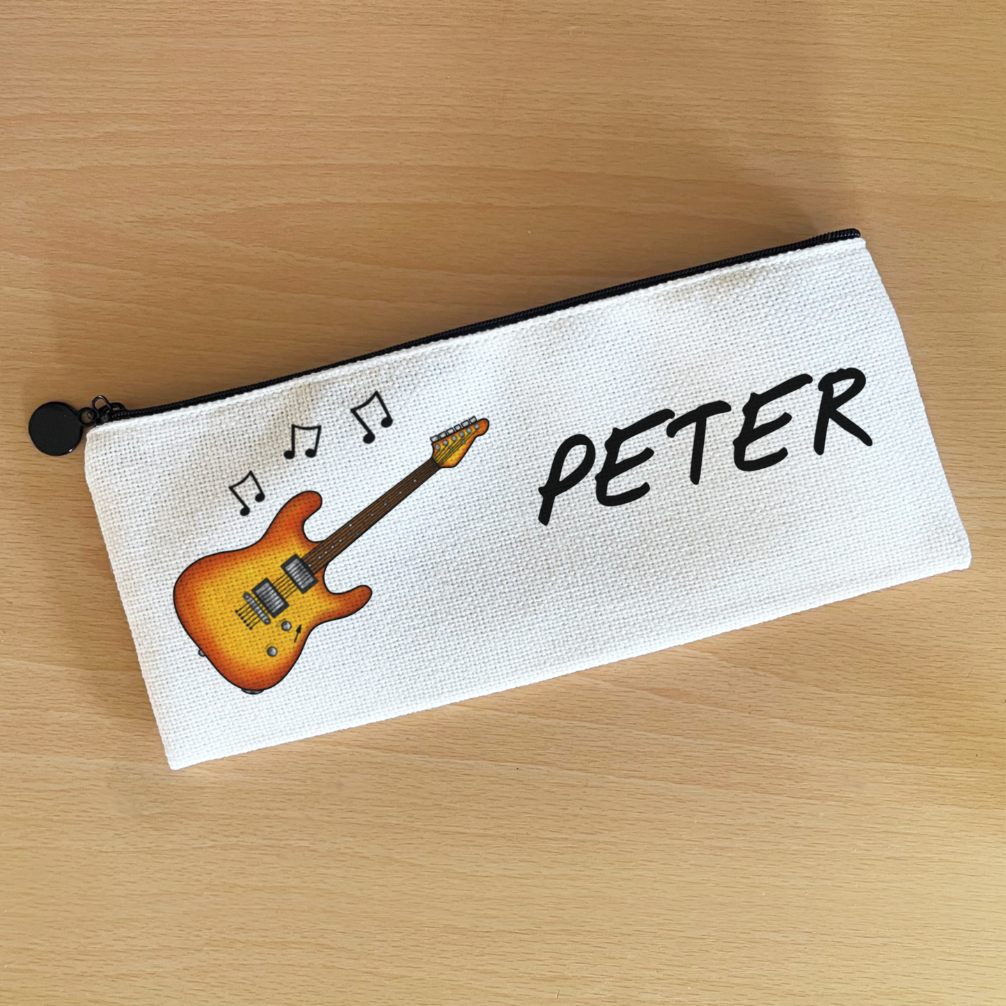 Electric Guitar Personalised Pencil Case - Custom Gift For Guitarist - Back To School Gift For Musician