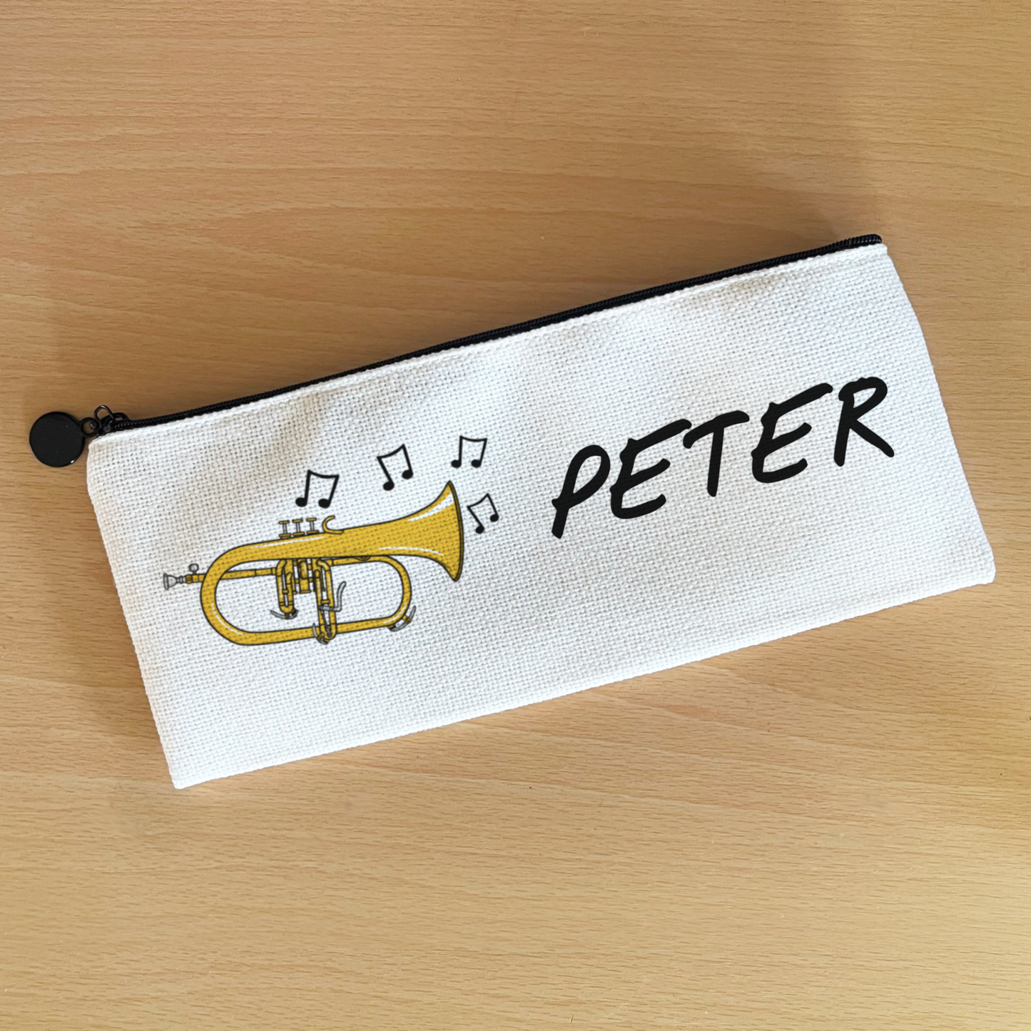 Flugelhorn Personalised Pencil Case - Custom Gift For Horn Player - Back To School Gift For Brass Musician