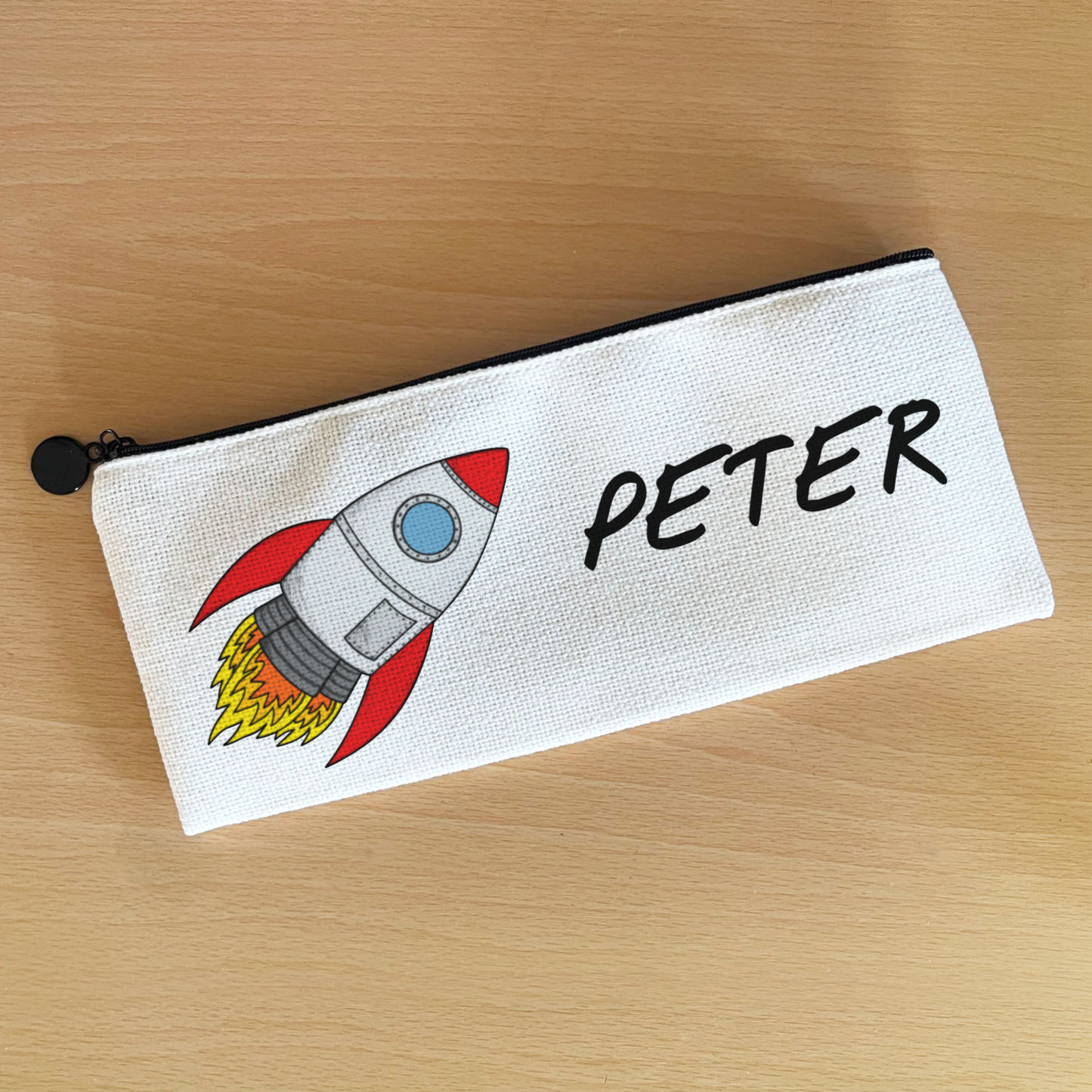 Space Rocket Personalised Pencil Case - Custom Back To School Gift