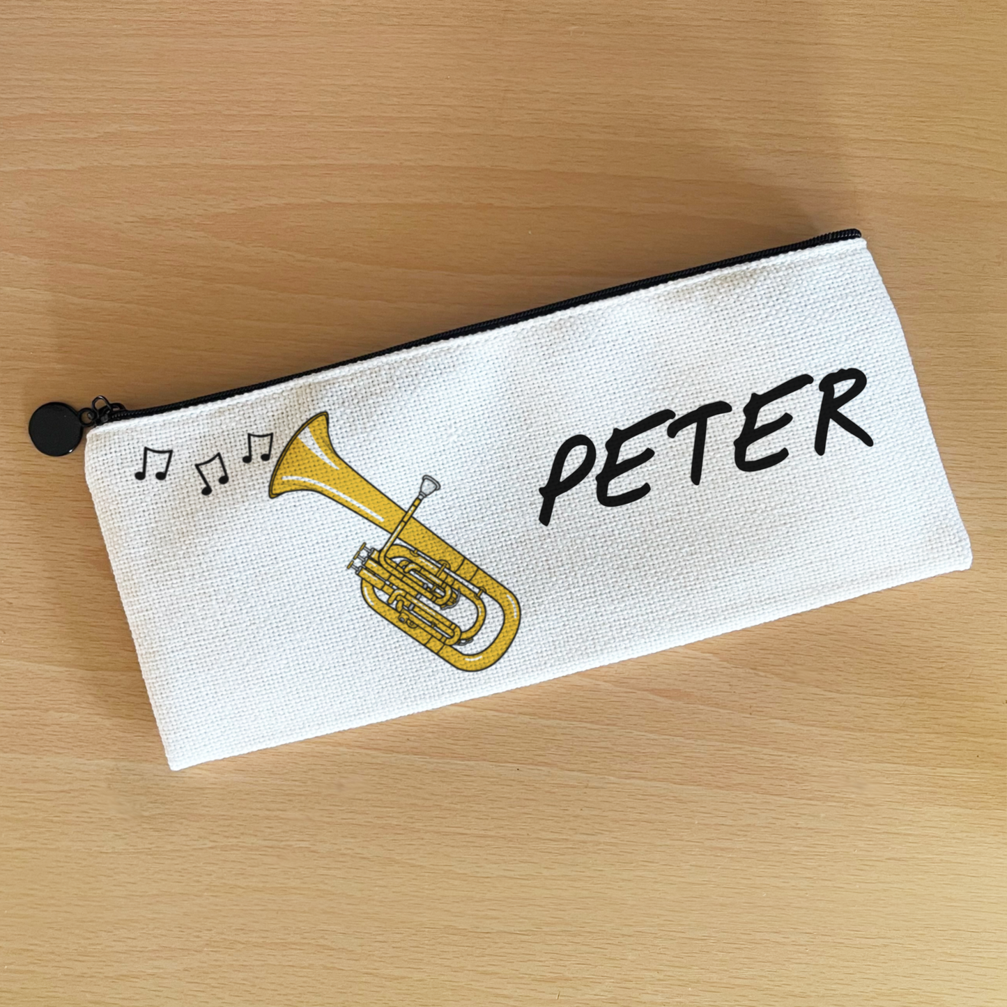 Tenor Horn Personalised Pencil Case - Custom Gift For Horn Player - Back To School Gift For Brass Musician