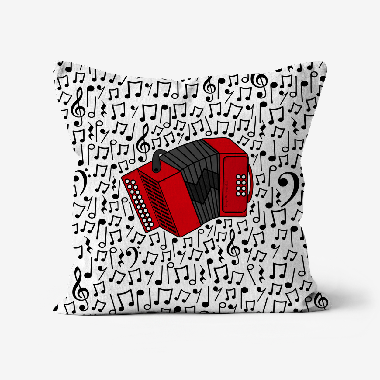 Accordion Cushion (Musical Notes) - Accordionist Gift - Musician Home Decor