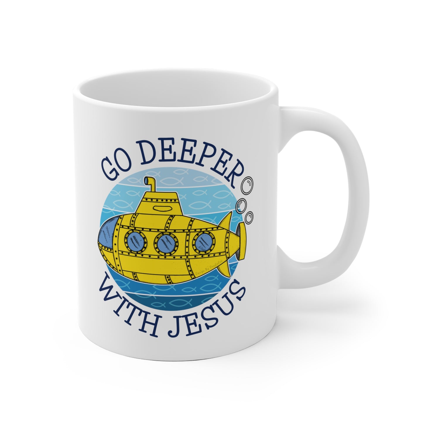 Submarine Mug - Go Deeper With Jesus - Funny Church Mug - Christian Gift For Kids