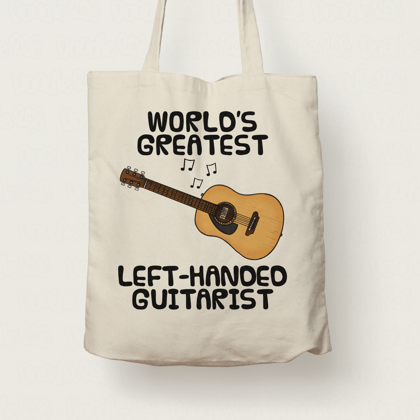 Left Handed Guitar Tote Bag (Acoustic Guitar) - World's Greatest Left-Handed Guitarist - Gift For Lefty Guitarist