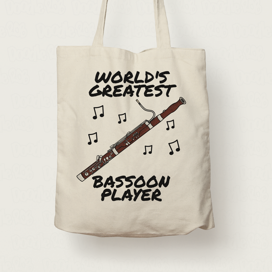 Bassoon Tote Bag - World's Greatest Bassoon Player - Gift For Bassoonist