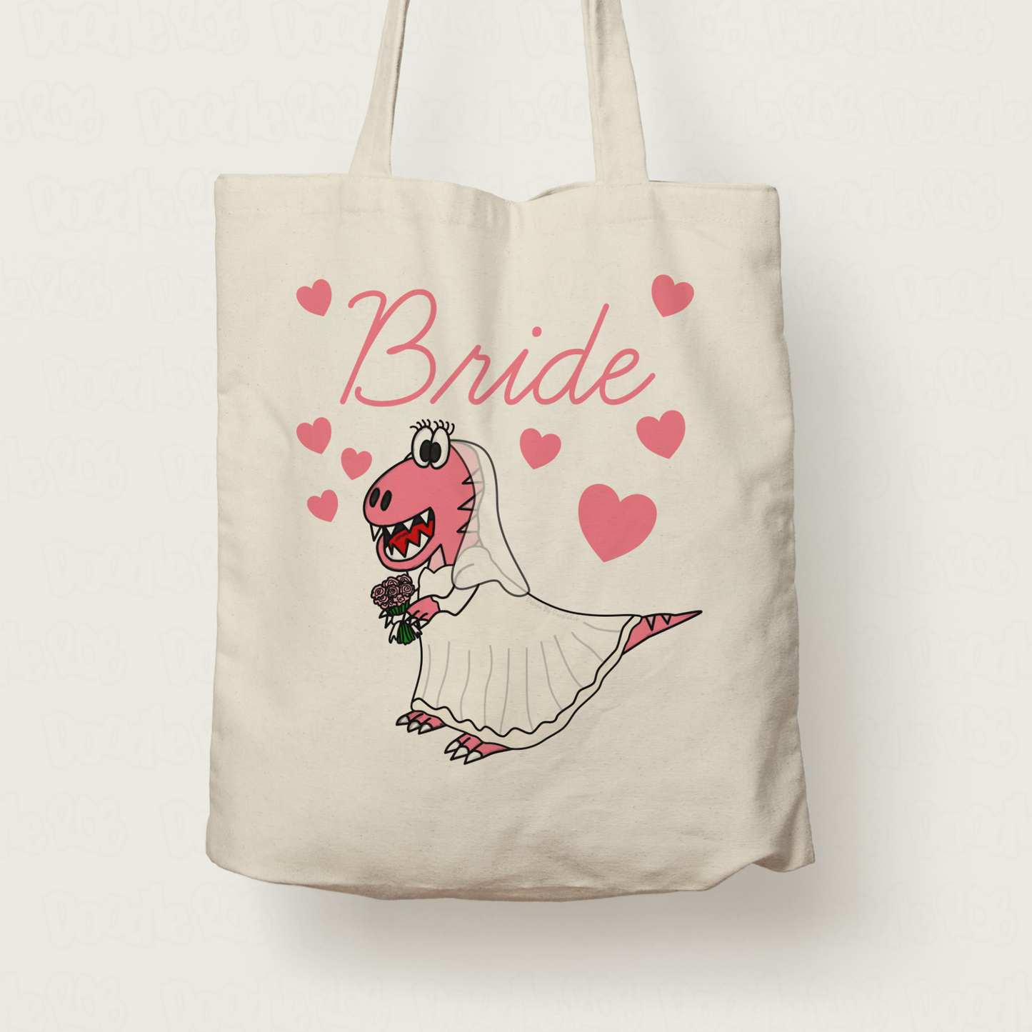 Dinosaur Bride Tote Bag - T-Rex Funny Bridal Gift - Hen Party Gift For Bride