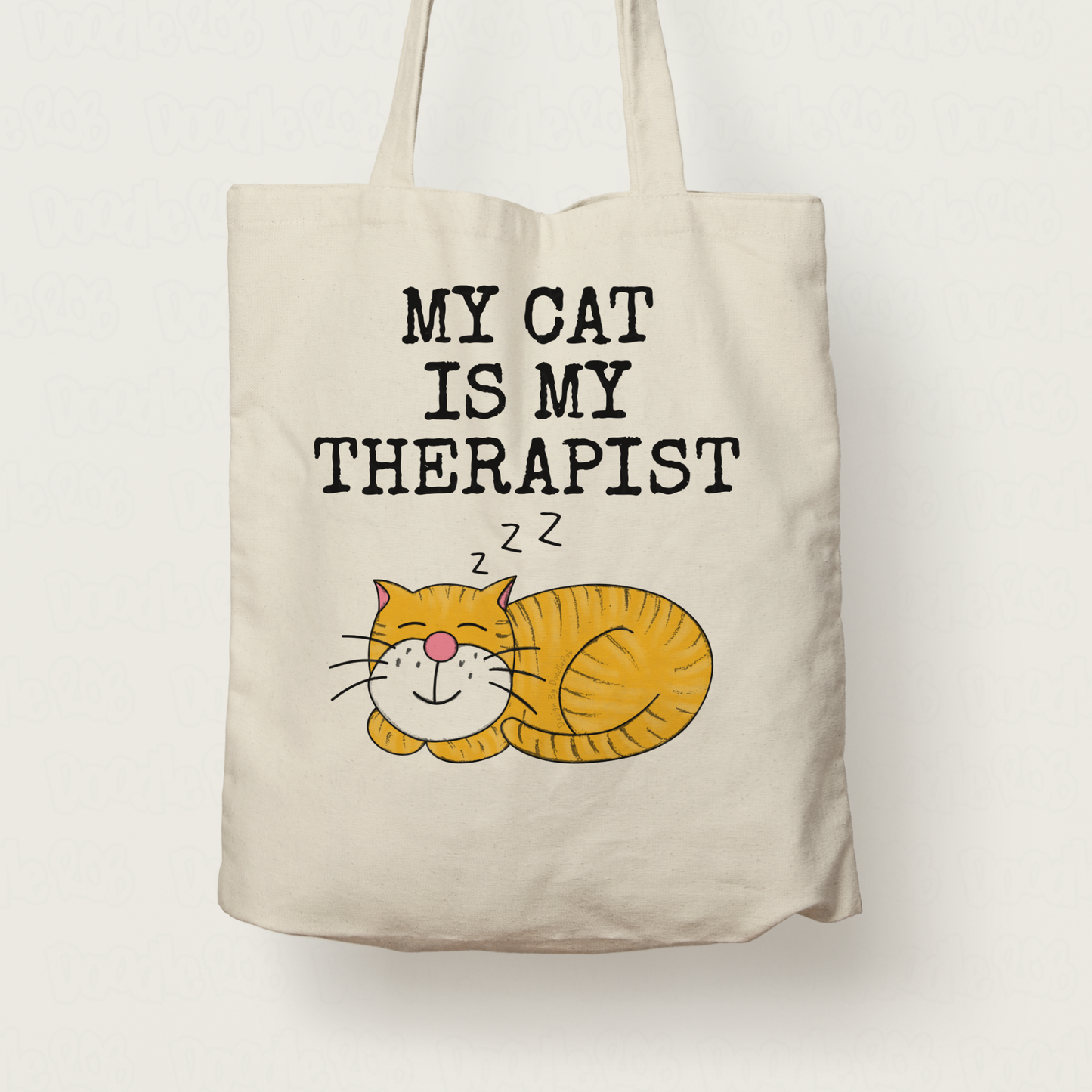 Funny Cat Tote Bag - My Cat Is My Therapist - Gift For Therapist - Sarcastic Gift For Co-Worker
