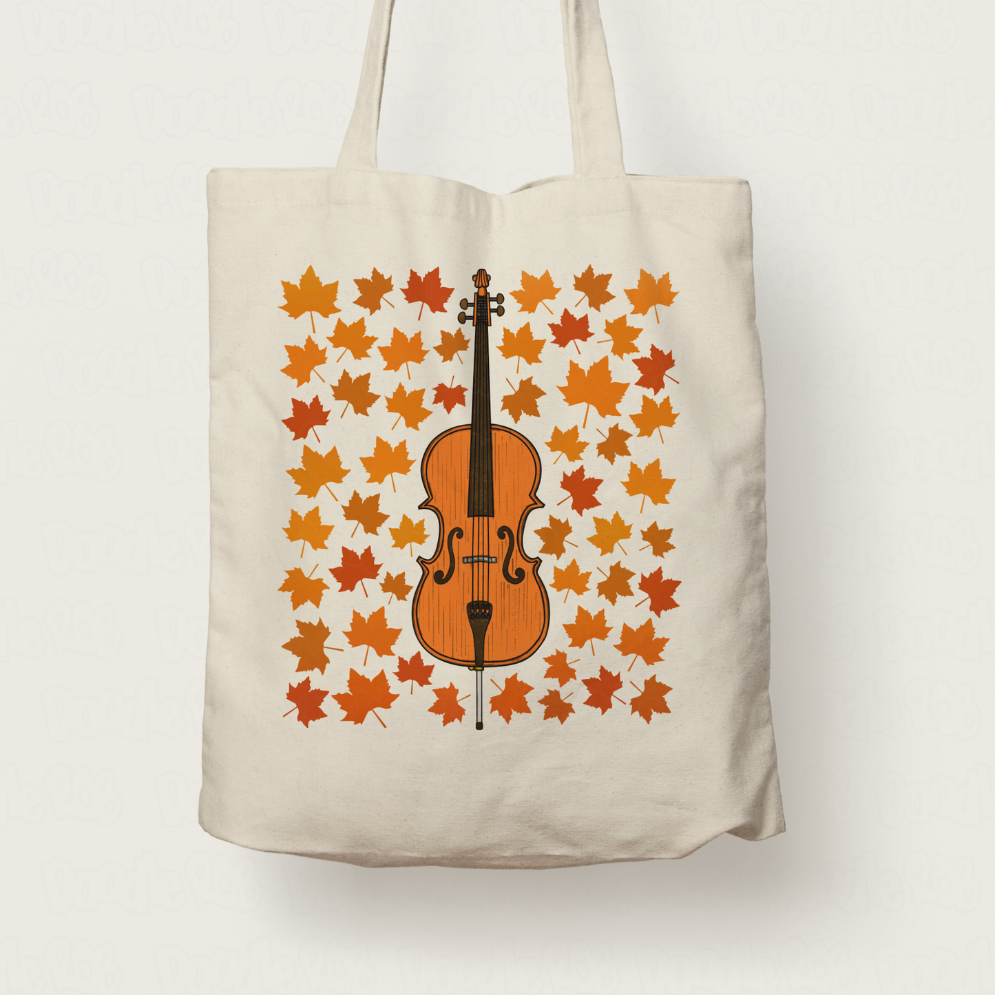 Autumn Cello Tote Bag (Leaves) - Cellist Tote Bag - String Musician Gift For Fall or Thanksgiving
