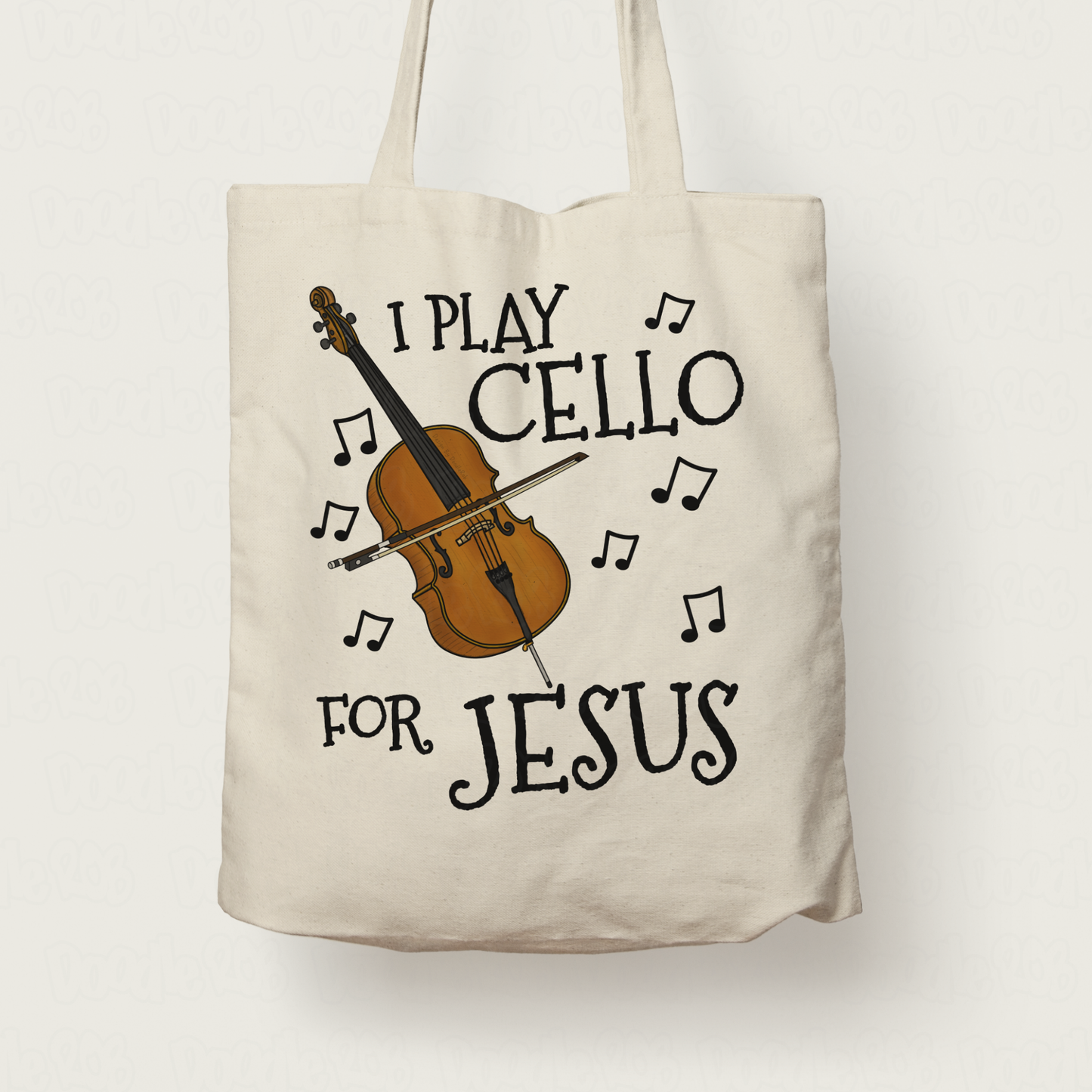 Christian Cello Tote Bag - I Play Cello For Jesus - Church Cellist Gift