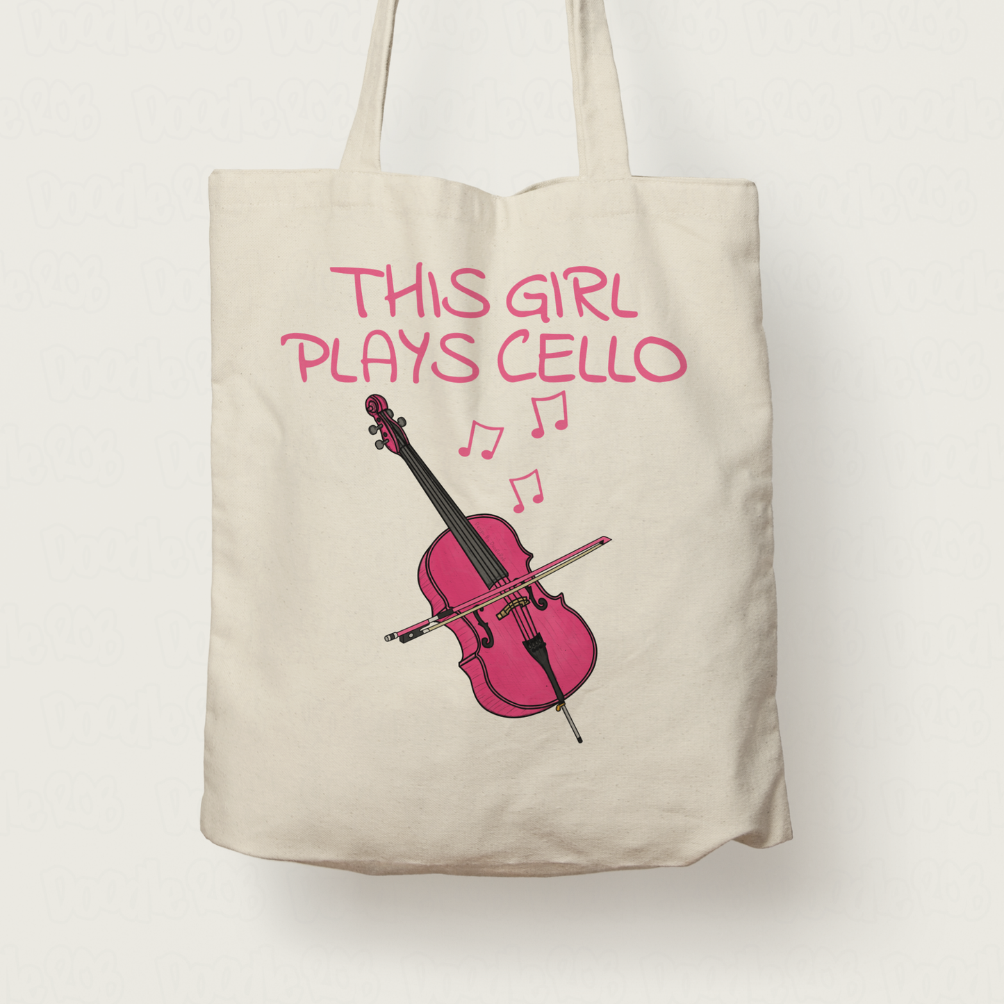 Pink Cello Tote Bag - This Girl Plays Cello - Female Cellist Tote Bag - String Musician Gift For Her