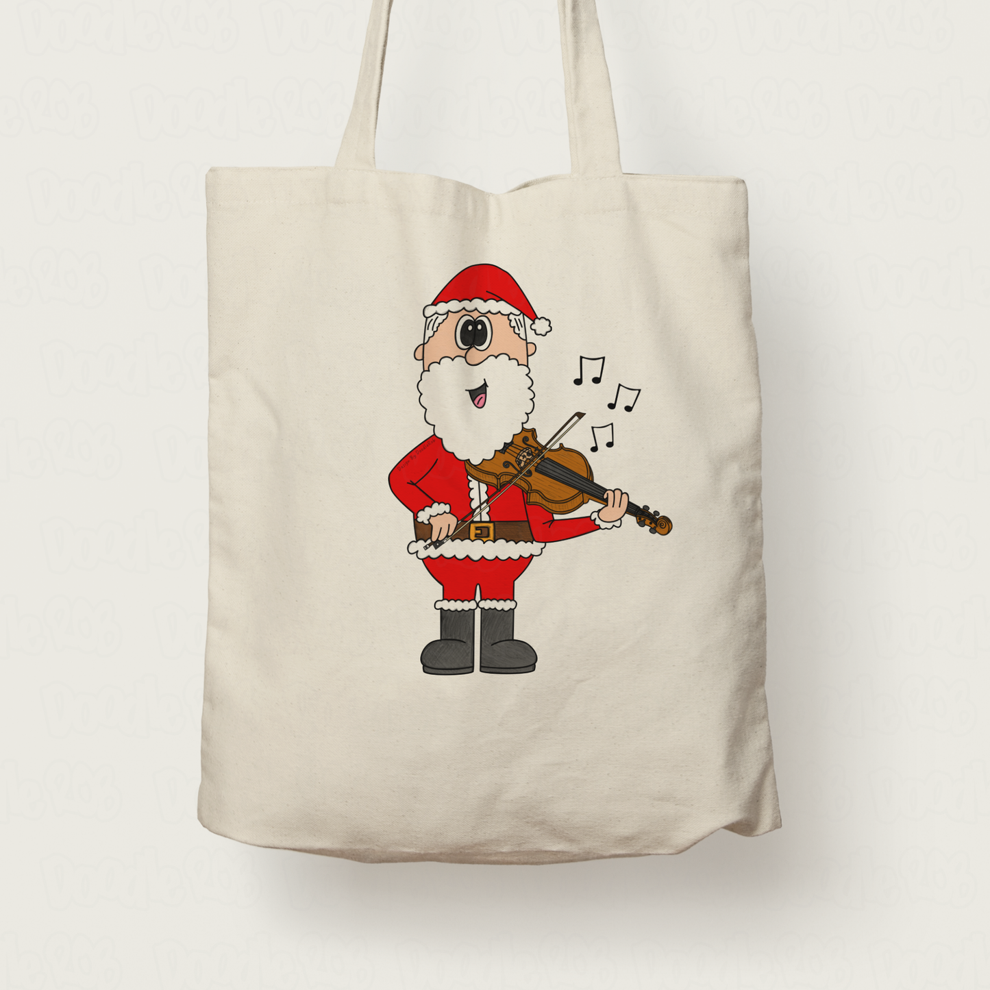 Christmas Violin Tote Bag - Santa Playing Violin - Funny Violinist Tote Bag - Violin Teacher Xmas Gift