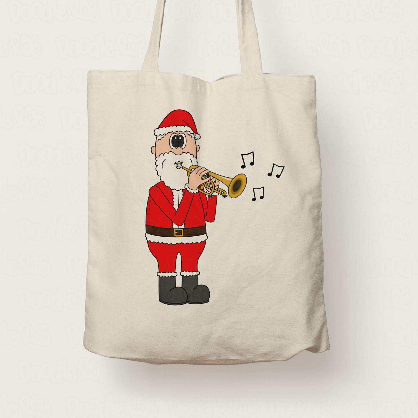 Cornet Christmas Tote Bag - Santa Playing Cornet - Gift For Cornetist - Brass Musician Xmas Gift