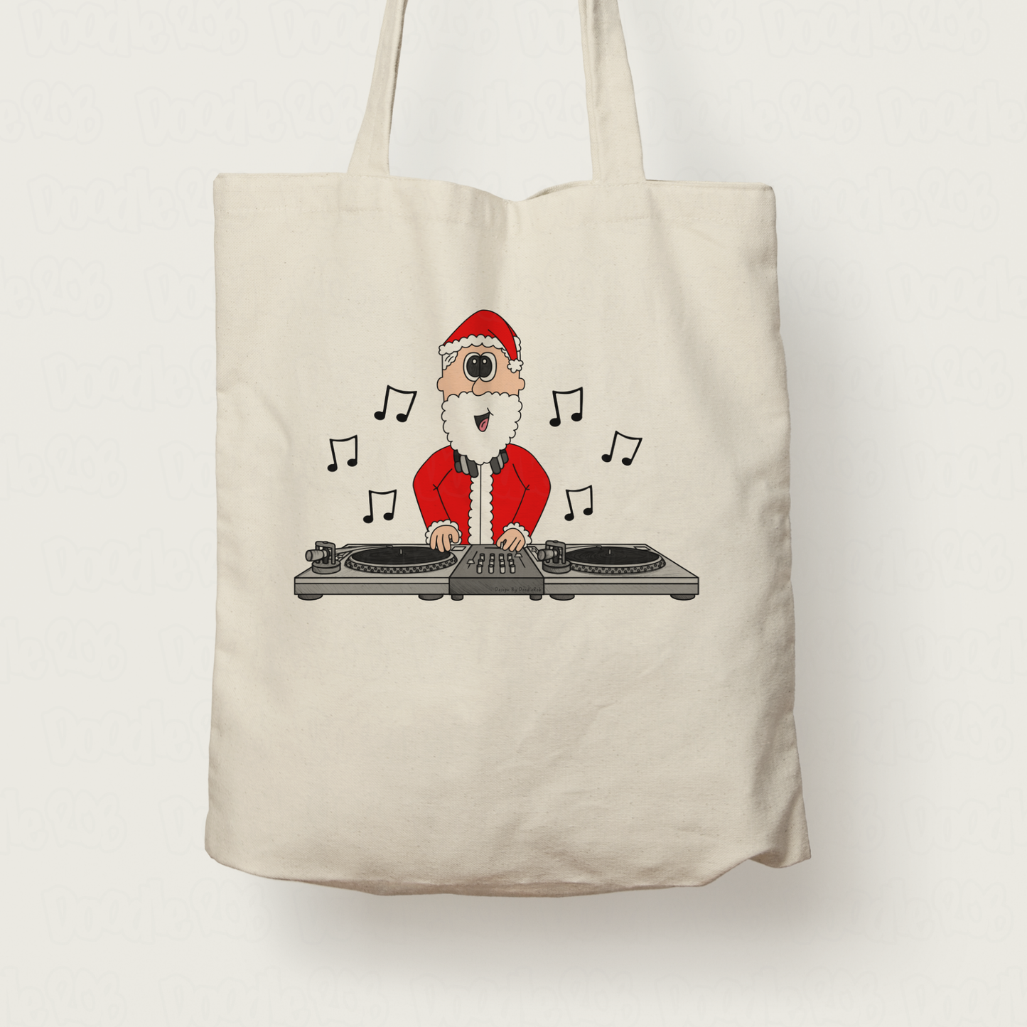 DJ Christmas Tote Bag - Santa DJ'ing - Xmas Gift For DJ - Music Producer Gift