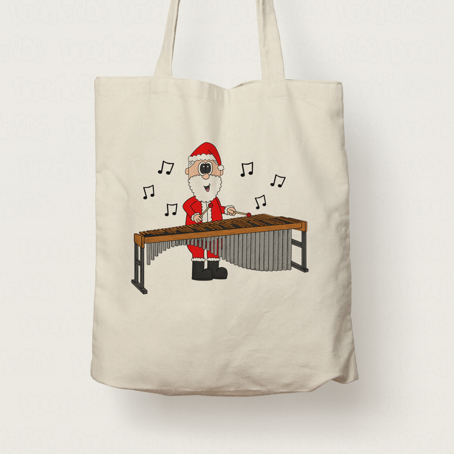 Marimba Christmas Tote Bag - Santa Playing Marimba - Marimbist Gift - Percussionist Xmas Gift