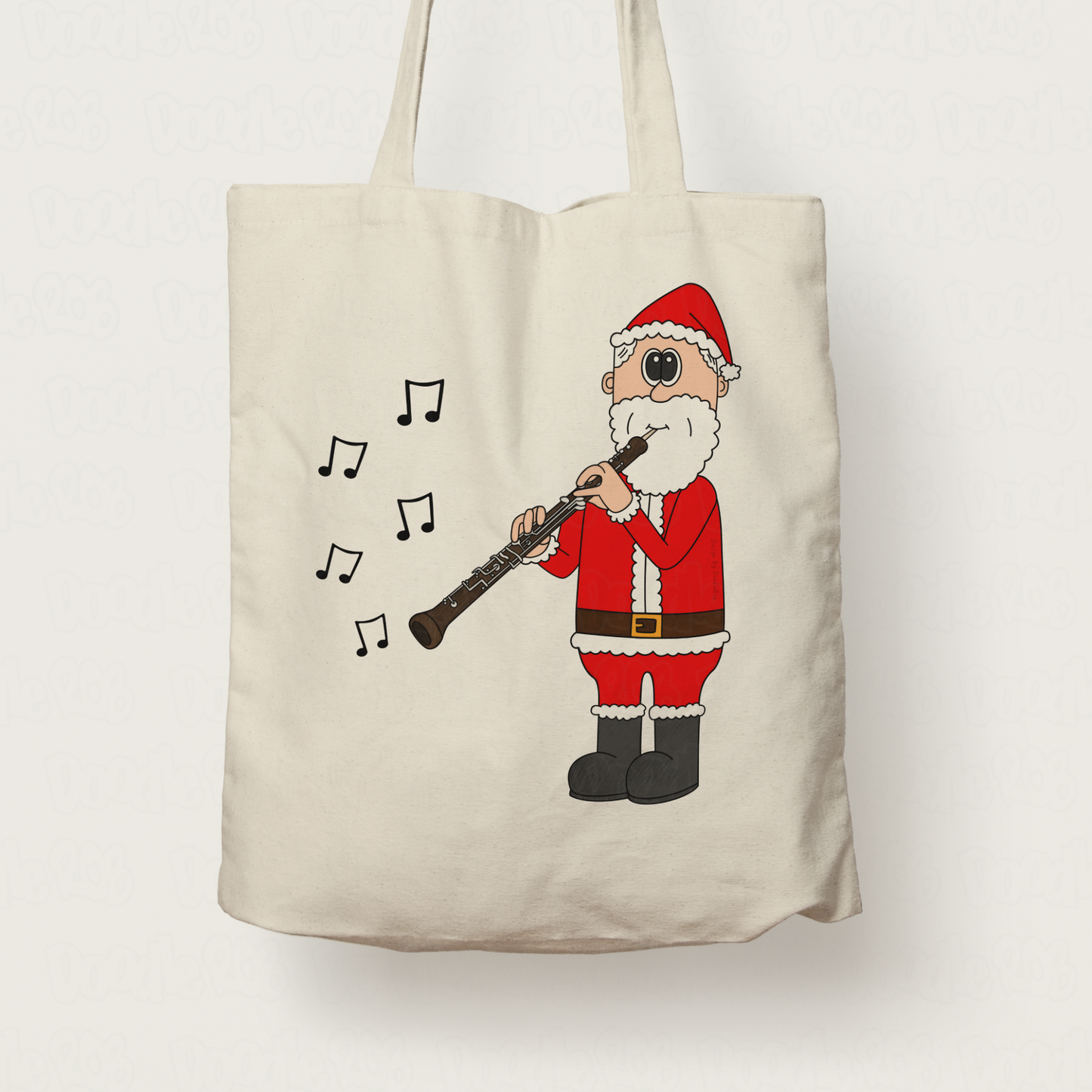 Oboe Christmas Tote Bag - Santa Playing Oboe - Gift For Oboist - Woodwind Musician Gift
