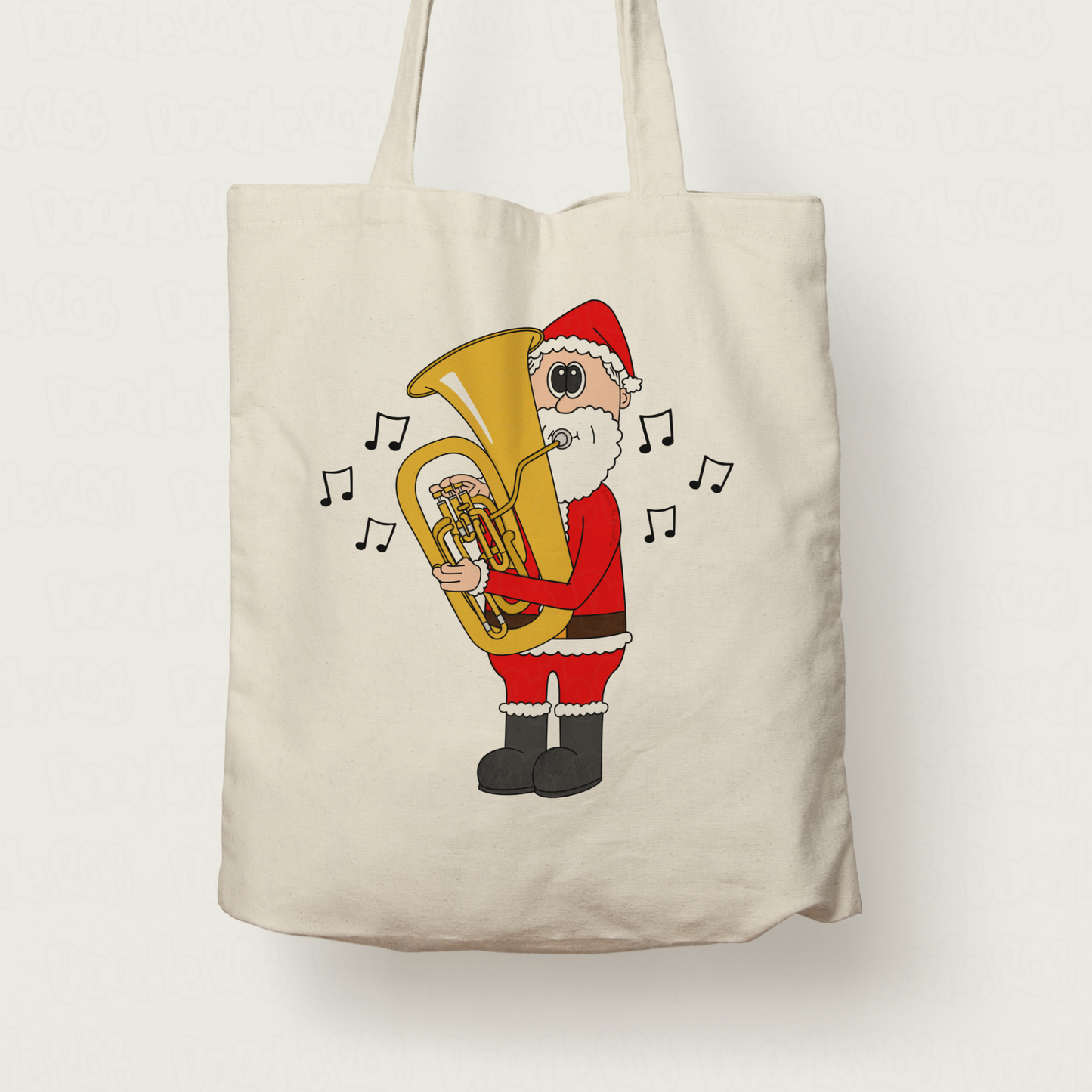 Tuba Christmas Tote Bag - Santa Playing Tuba - Gift For Tubaist - Brass Musician Xmas Gift
