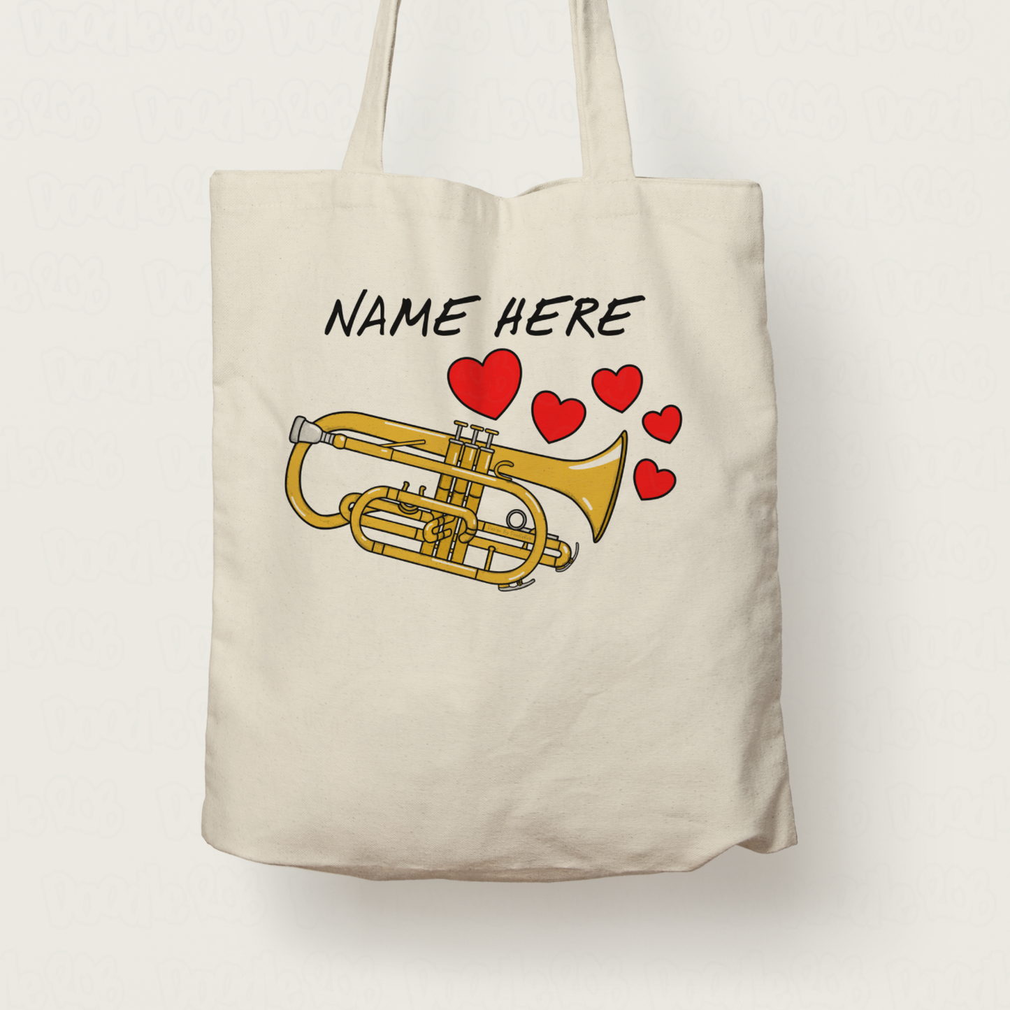 Cornet Personalised Tote Bag - Cornetist Valentines Gift - Brass Musician Gift For Her