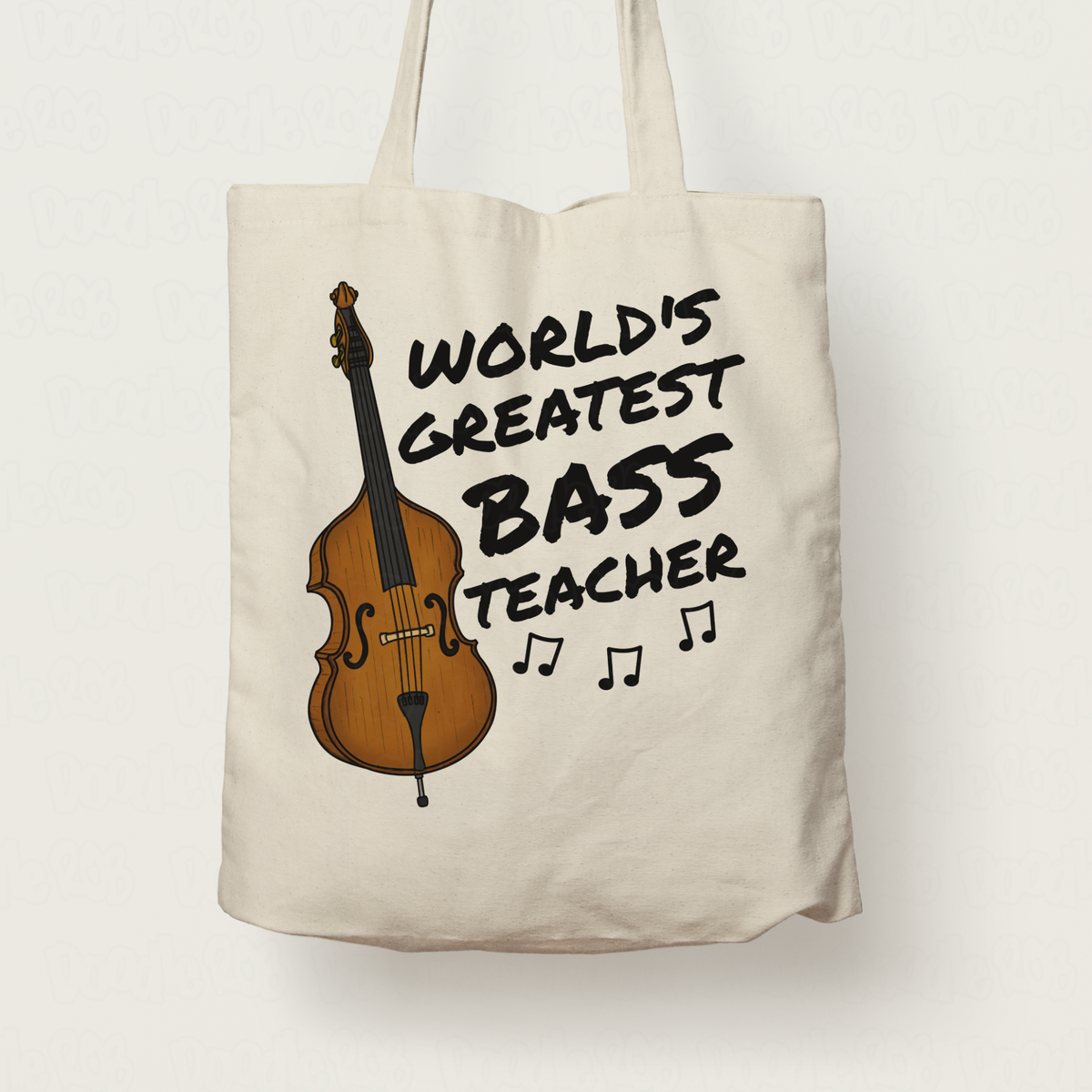 Double Bass Teacher Tote Bag - World's Greatest Bass Player - Gift For Bassist