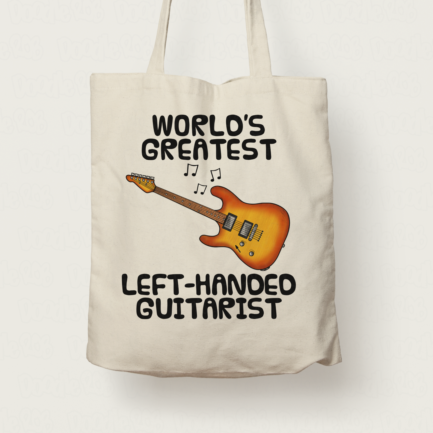 Left Handed Guitar Tote Bag - World's Greatest Left-Handed Guitarist - Gift For Lefty Guitarist