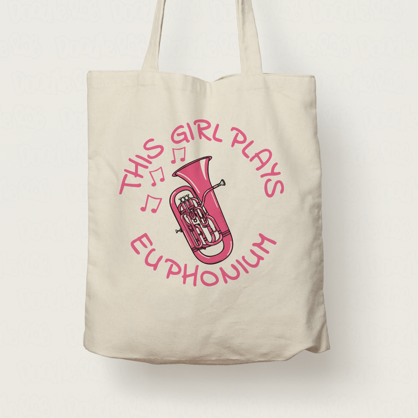 Pink Euphonium Tote Bag - This Girl Plays Euphonium - Female Brass Musician Gift