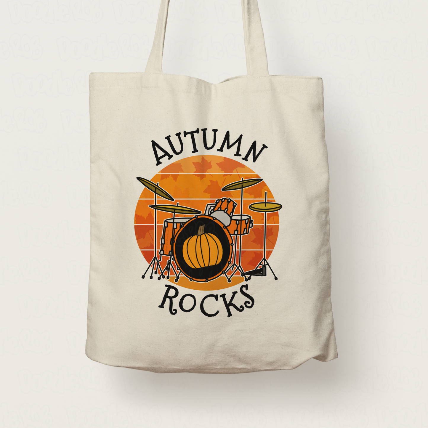 Autumn Drummer Tote Bag - Autumn Rocks - Drum Teacher Back To School Gift