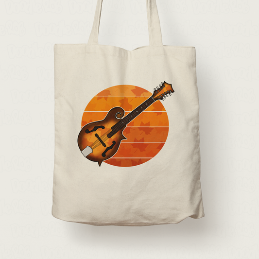 Autumn Mandolin Tote Bag - Gift For Mandolinist - Mandolin Teacher - Folk Musician Gift