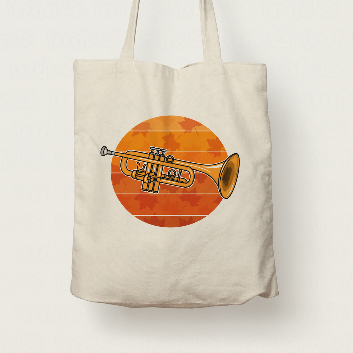 Autumn Trumpet Tote Bag - Gift For Trumpeter - Brass Musician Gift