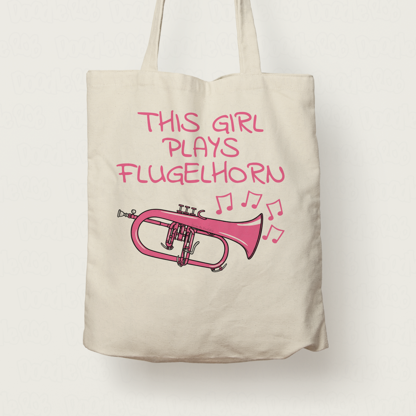 Pink Flugelhorn Tote Bag - This Girl Plays Flugelhorn - Female Brass Musician Gift