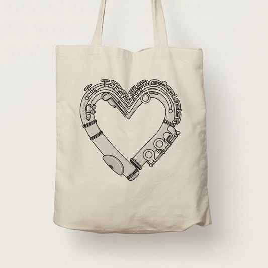 Flautist Tote Bag - Flute Gift For Her - Gift For Flute Teacher - Woodwind Musician Gift
