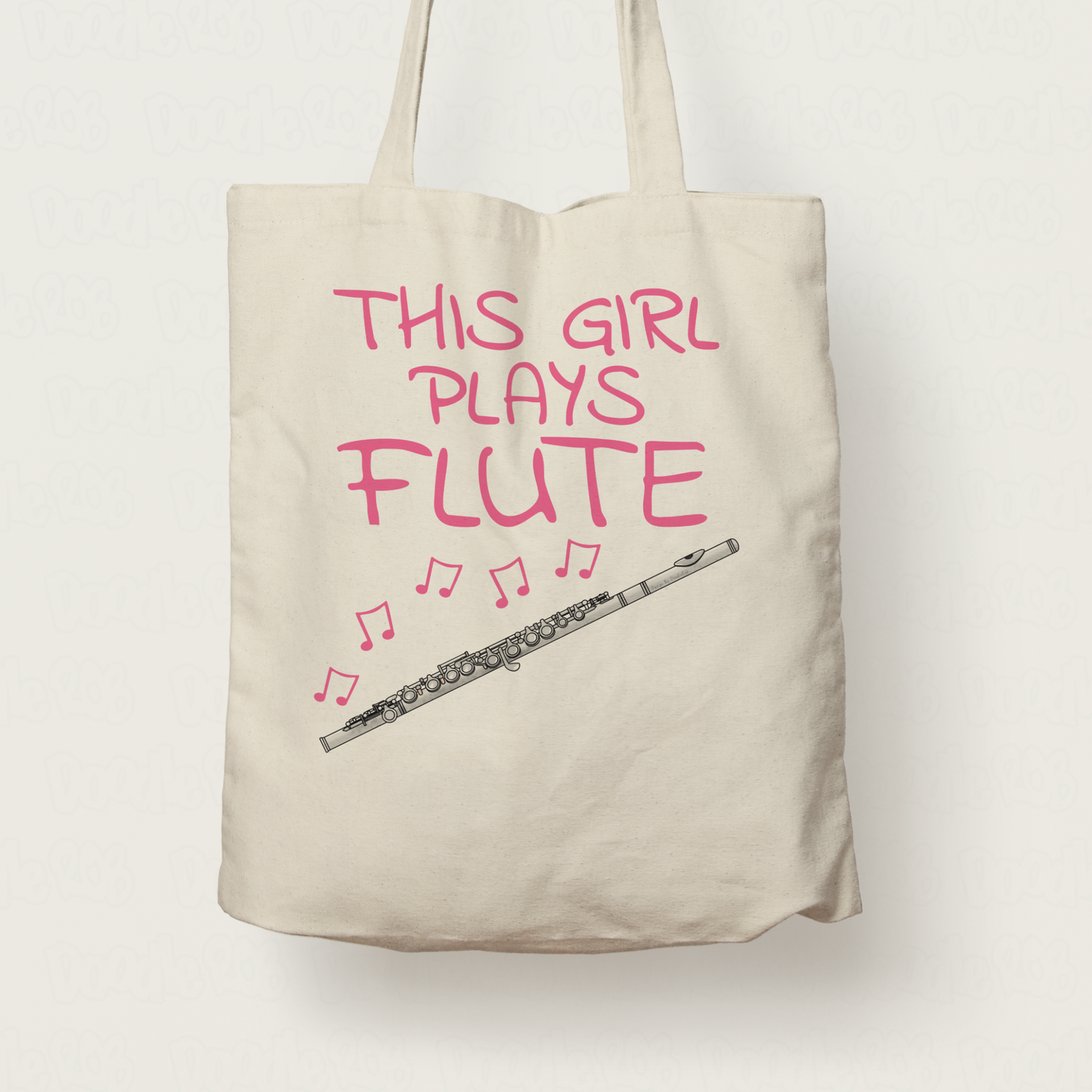 Girl's Flute Tote Bag - This Girl Plays Flute - Female Flautist Gift - Woodwind Musician Gift For Her