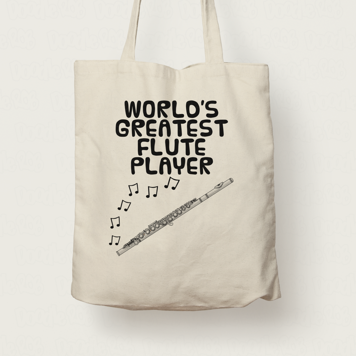 Flute Tote Bag - World's Greatest Flute Player - Gift For Flautist