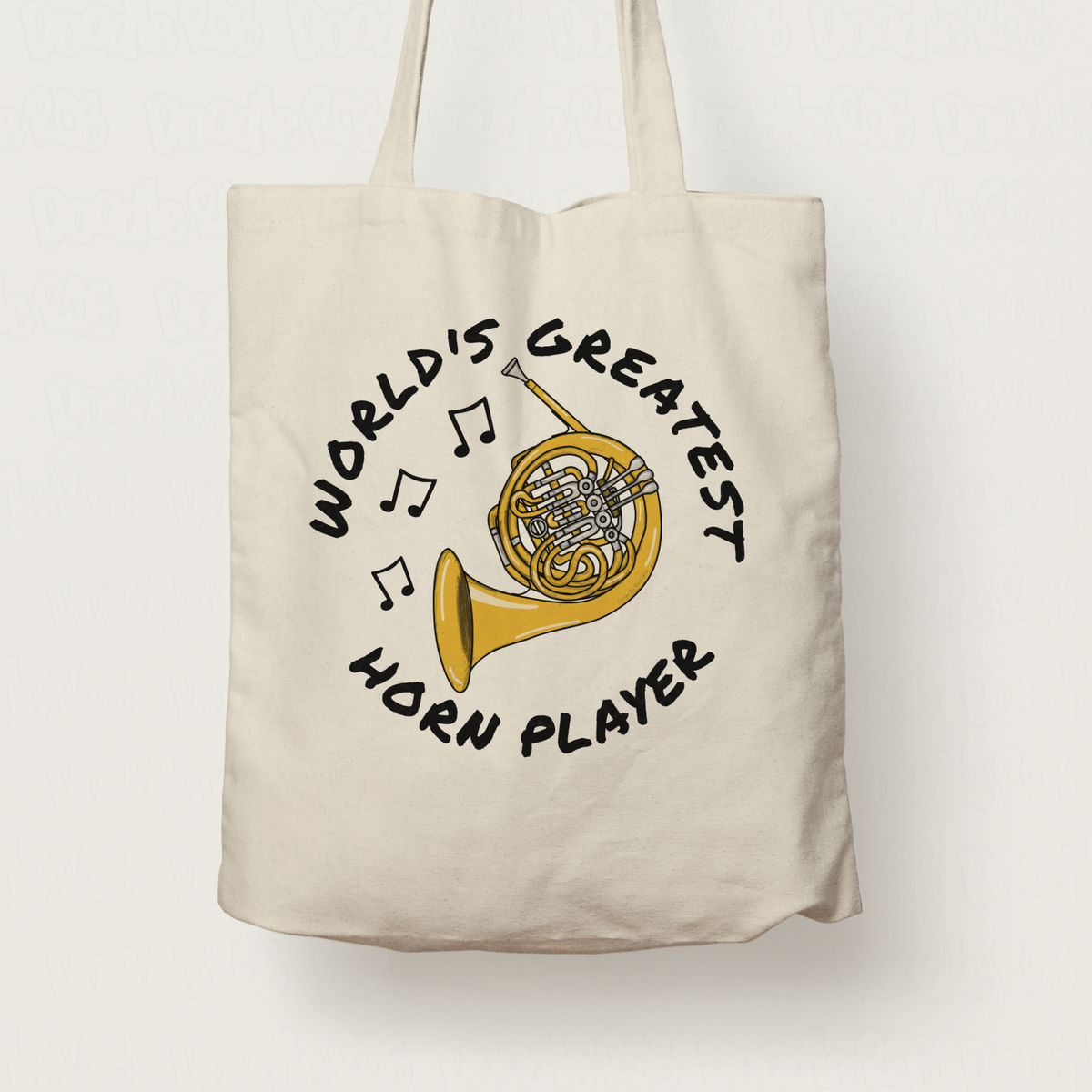 French Horn Tote Bag - World's Greatest Horn Player - Gift For Hornist