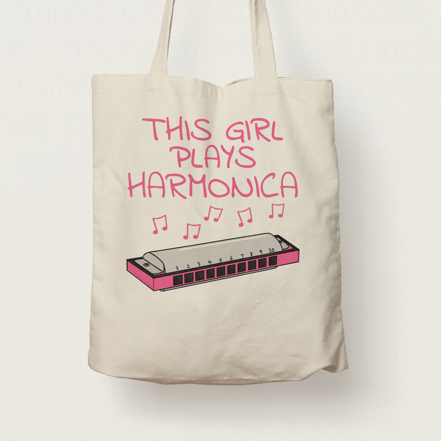 Harmonica Player Tote Bag - This Girl Plays Harmonica - Female Blues Musician Gift