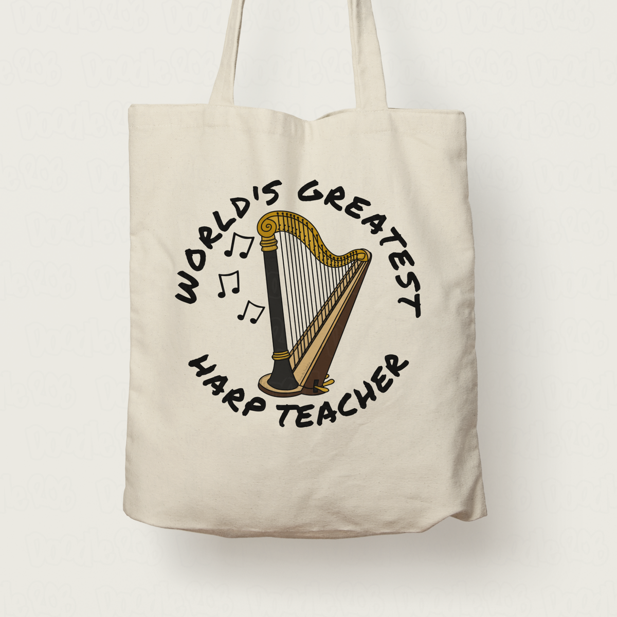 Harp Teacher Tote Bag - World's Greatest Harp Teacher - Gift For Harpist
