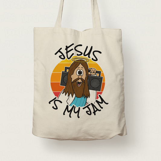 Funny Jesus Tote Bag - Jesus Is My Jam - Gift For Church Youth - Funny Pastor Gift