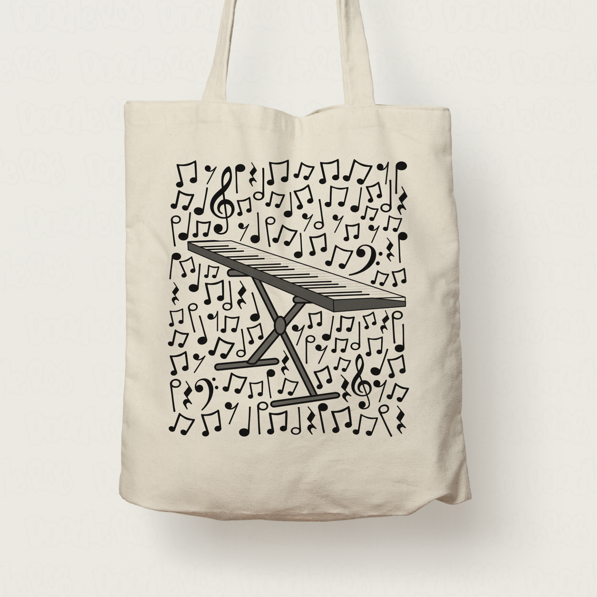 Keyboard Musical Notes Tote Bag - Gift For Pianist - Piano Teacher Musician Gift