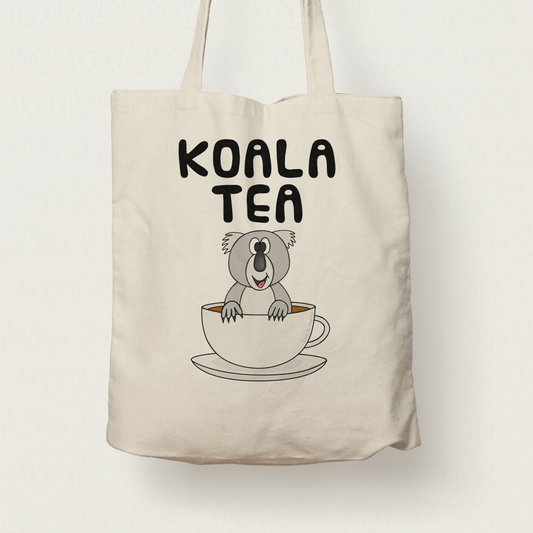 Funny Koala Tote Bag - Koala Tea - Gift For Tea Drinker - Australian Animal Lover Gift