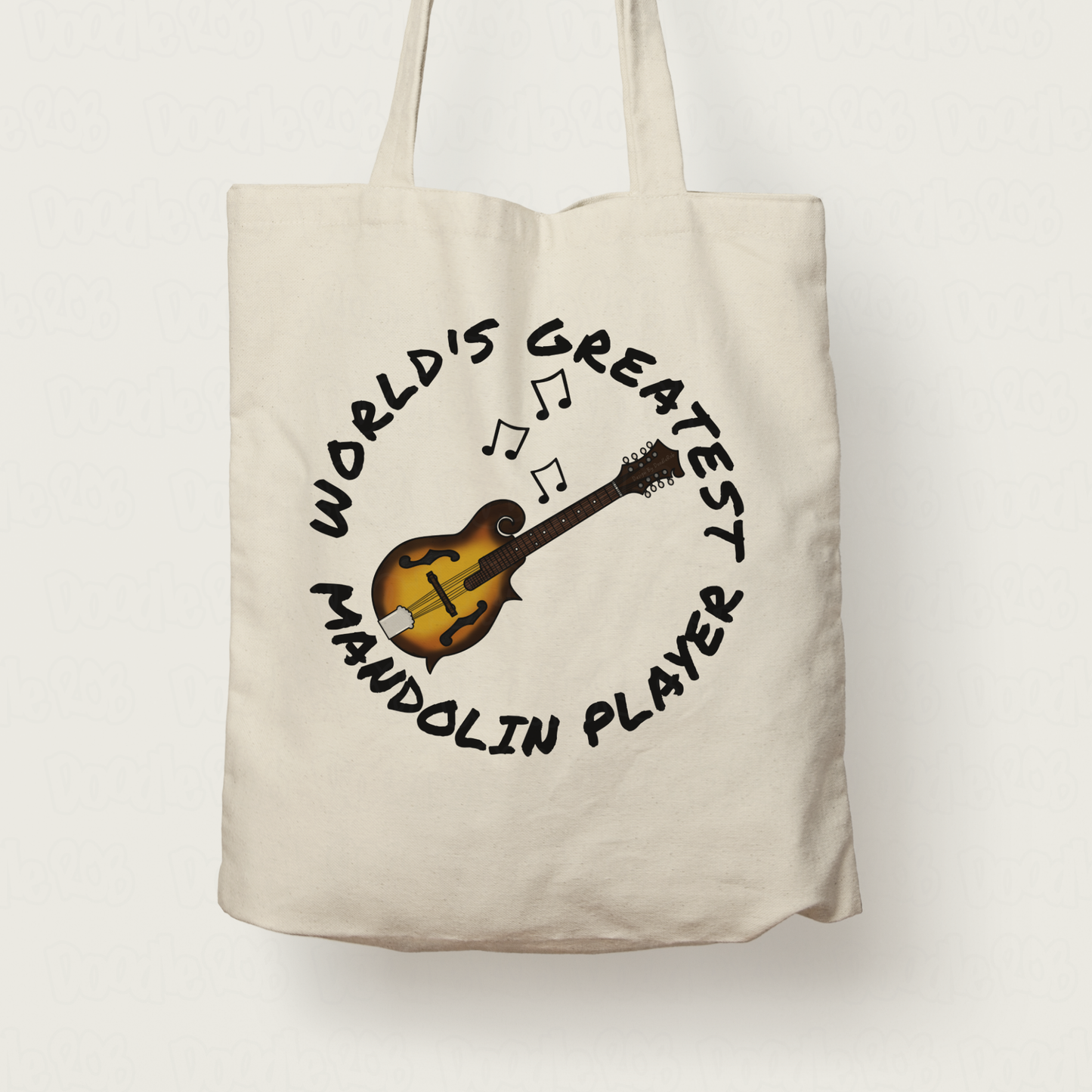 Mandolin Tote Bag - World's Greatest Mandolin Player - Gift For Mandolinist