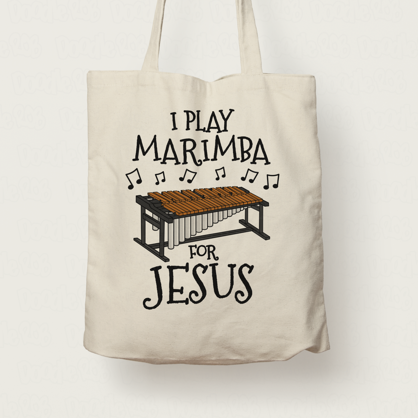 Christian Percussionist Tote Bag - I Play Marimba For Jesus - Church Musician Gift