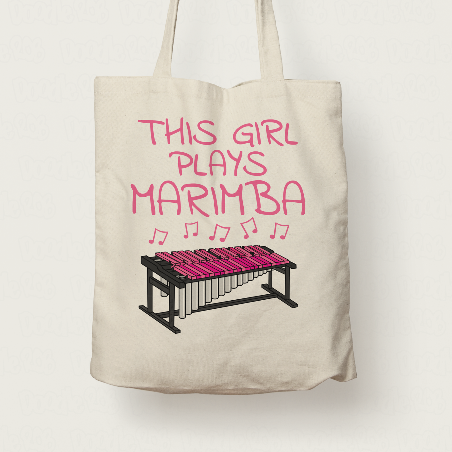 Girl's Marimba Tote Bag - This Girl Plays Marimba - Female Marimbist Gift - Percussionist Gift For Her