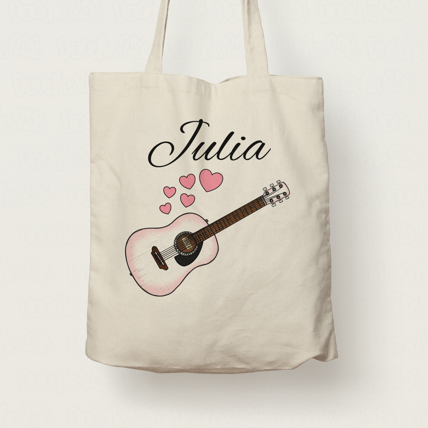 Acoustic Guitar Wedding Personalised Tote Bag - Wedding Guitarist - Musician Custom Gift