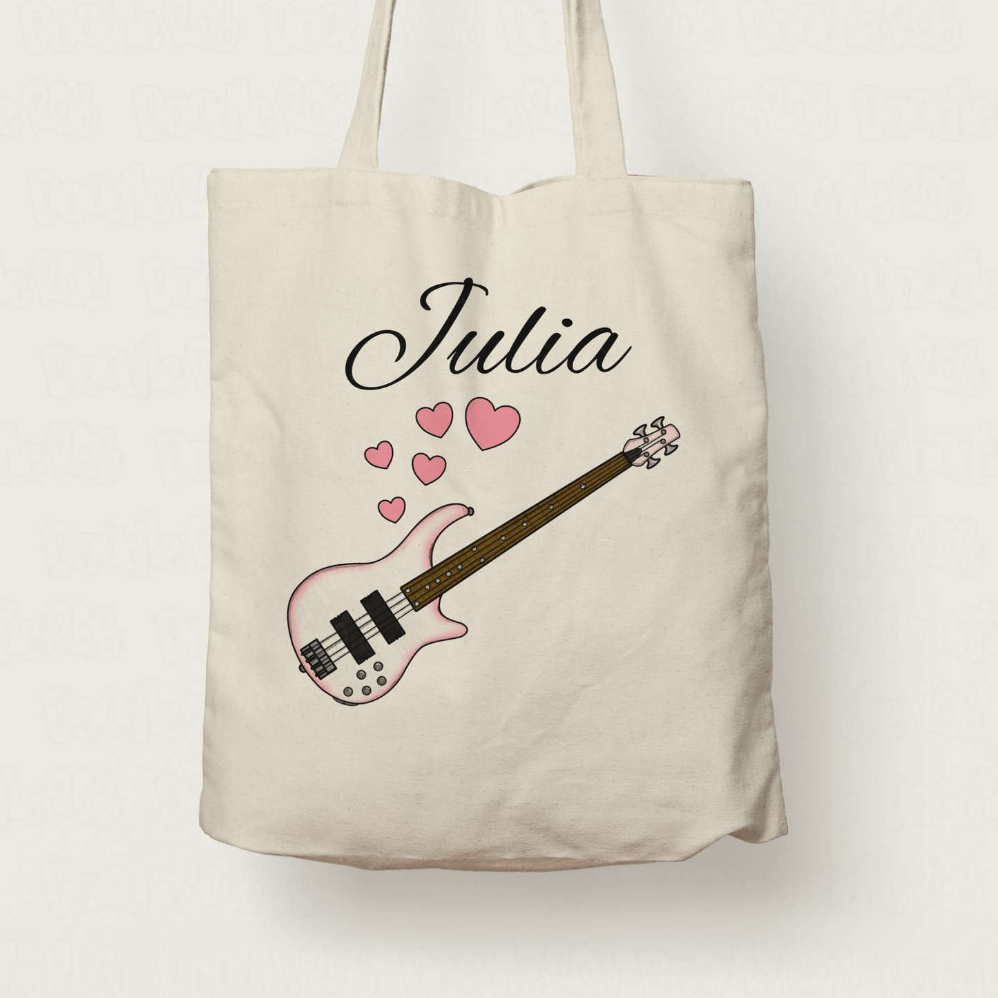 Bass Guitar Wedding Personalised Tote Bag - Wedding Bassist Musician Custom Gift