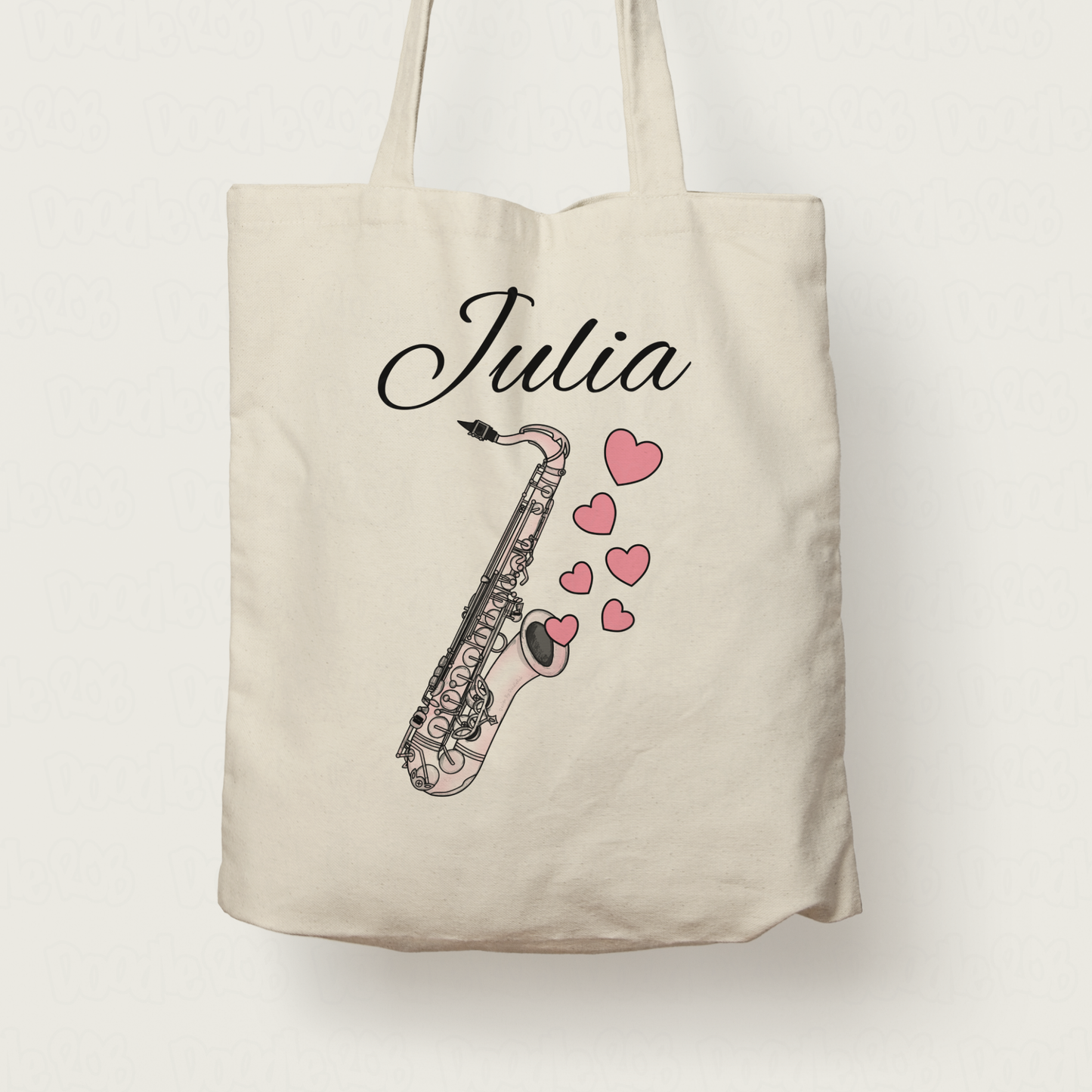 Saxophone Wedding Personalised Tote Bag - Saxophonist Musician Custom Gift